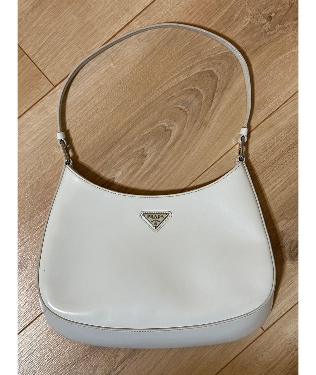 PRADA Белая кожаная сумка с короткими ручками, фото 2