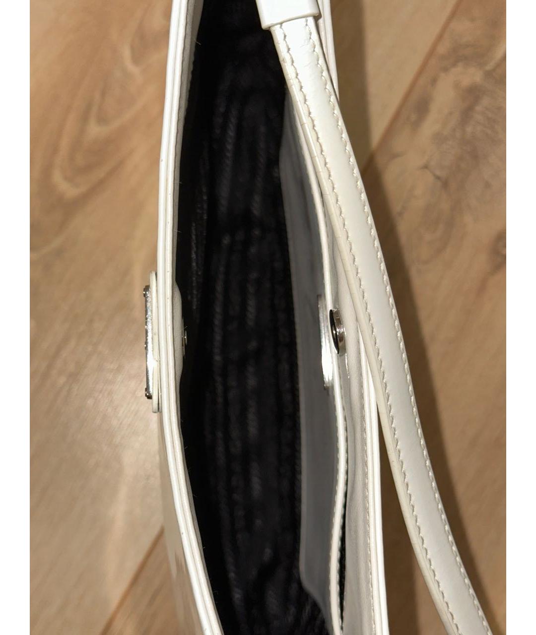 PRADA Белая кожаная сумка с короткими ручками, фото 8