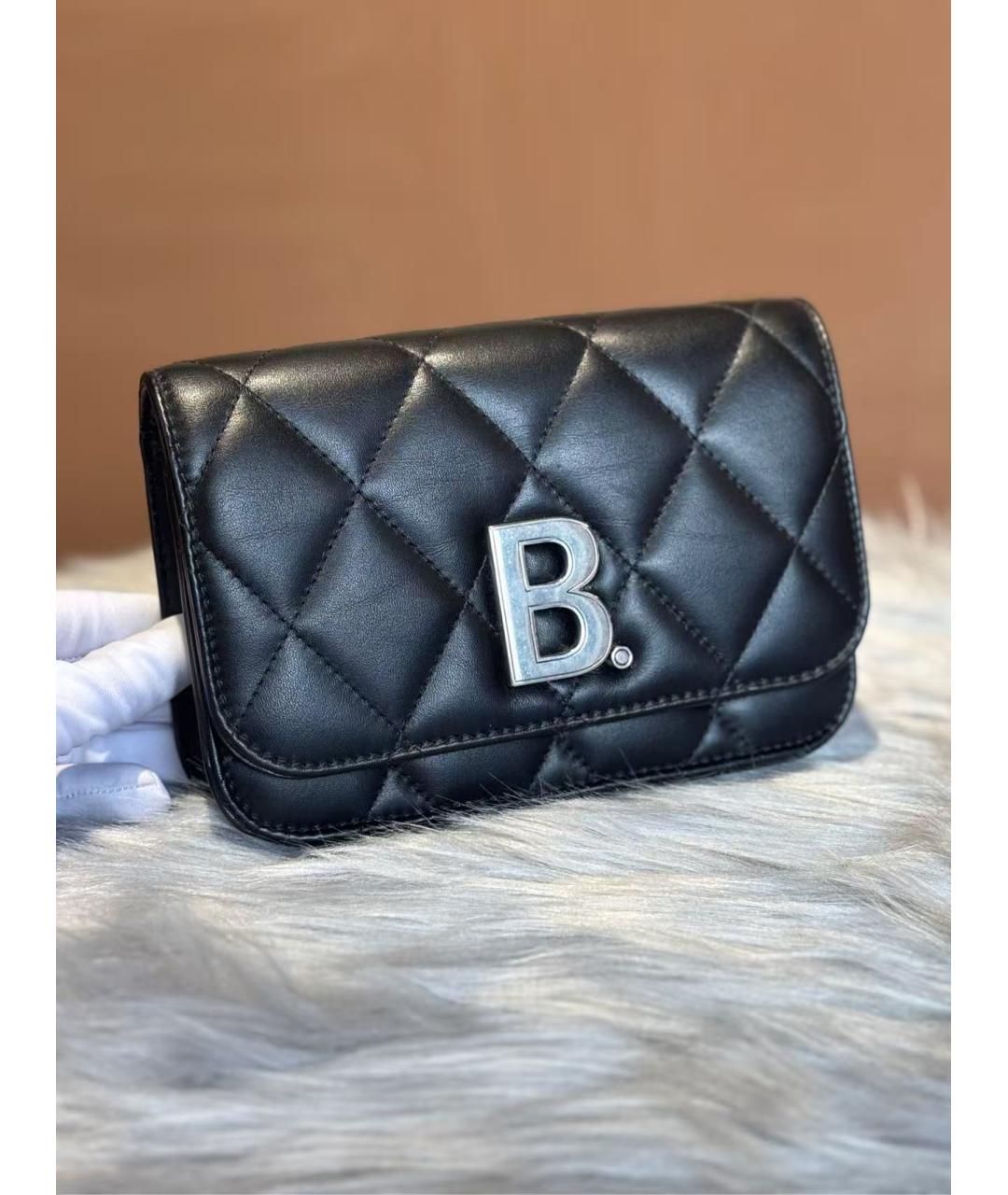 BALENCIAGA Черная кожаная сумка через плечо, фото 2