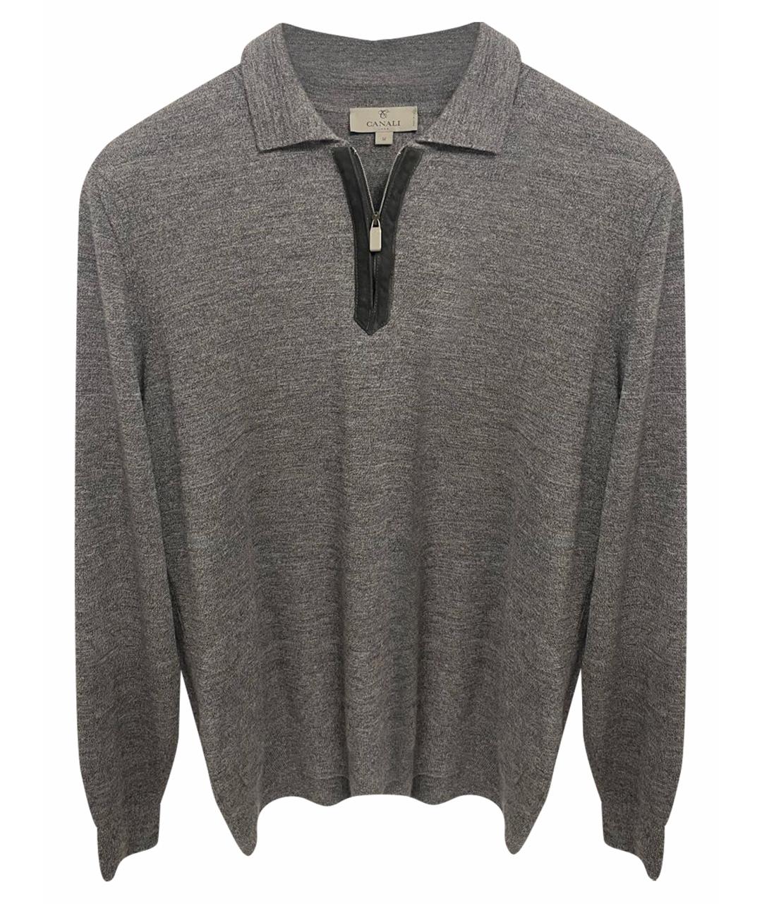CANALI Серый шерстяной джемпер / свитер, фото 1