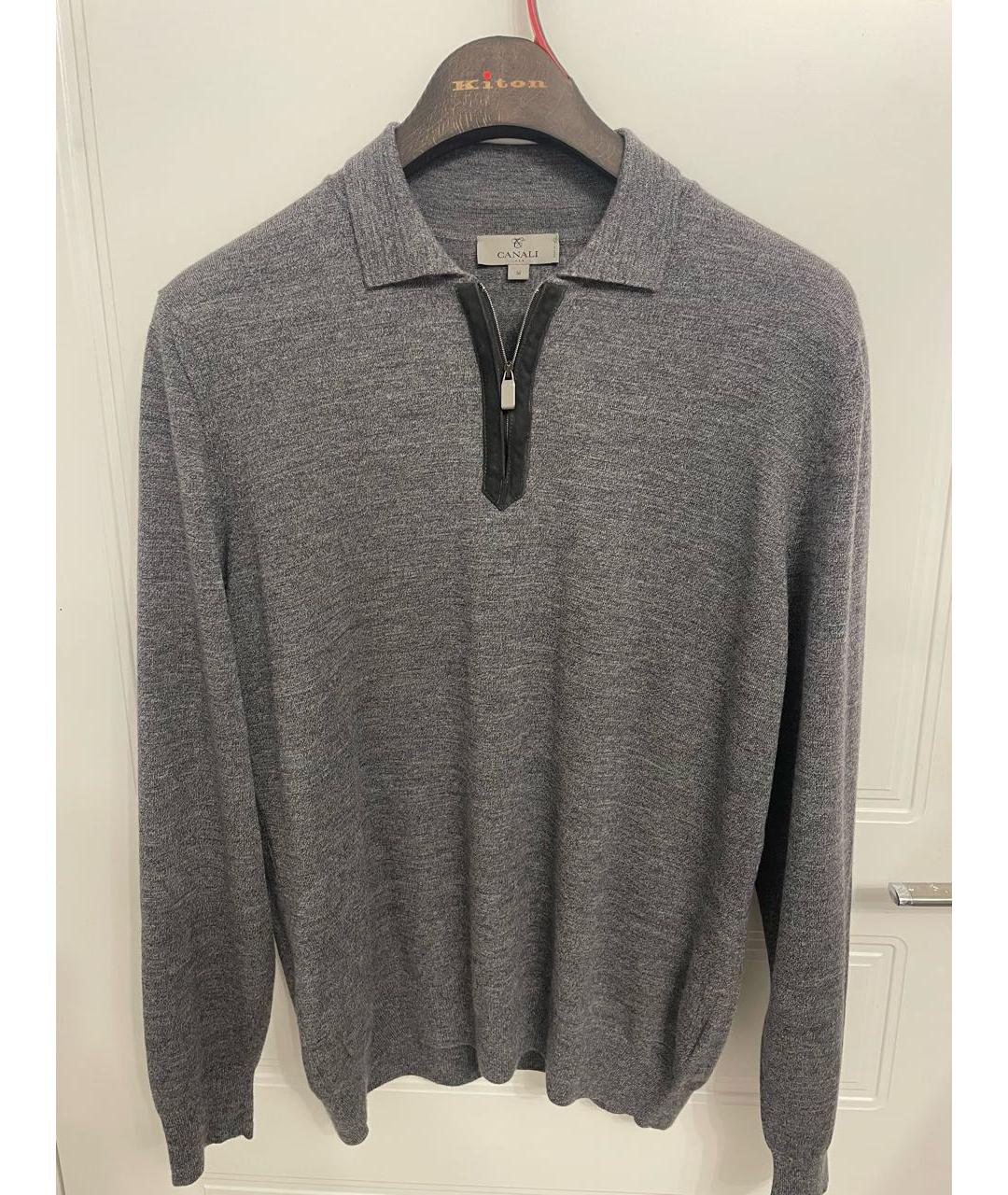 CANALI Серый шерстяной джемпер / свитер, фото 5