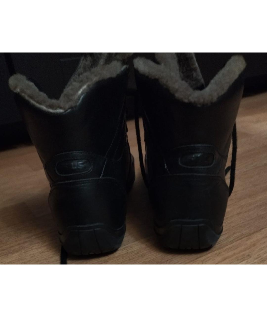 SANTONI Черные кожаные высокие ботинки, фото 4