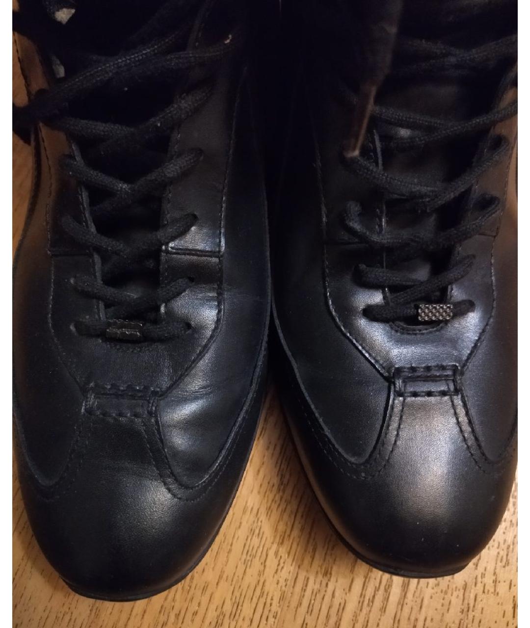 SANTONI Черные кожаные высокие ботинки, фото 2