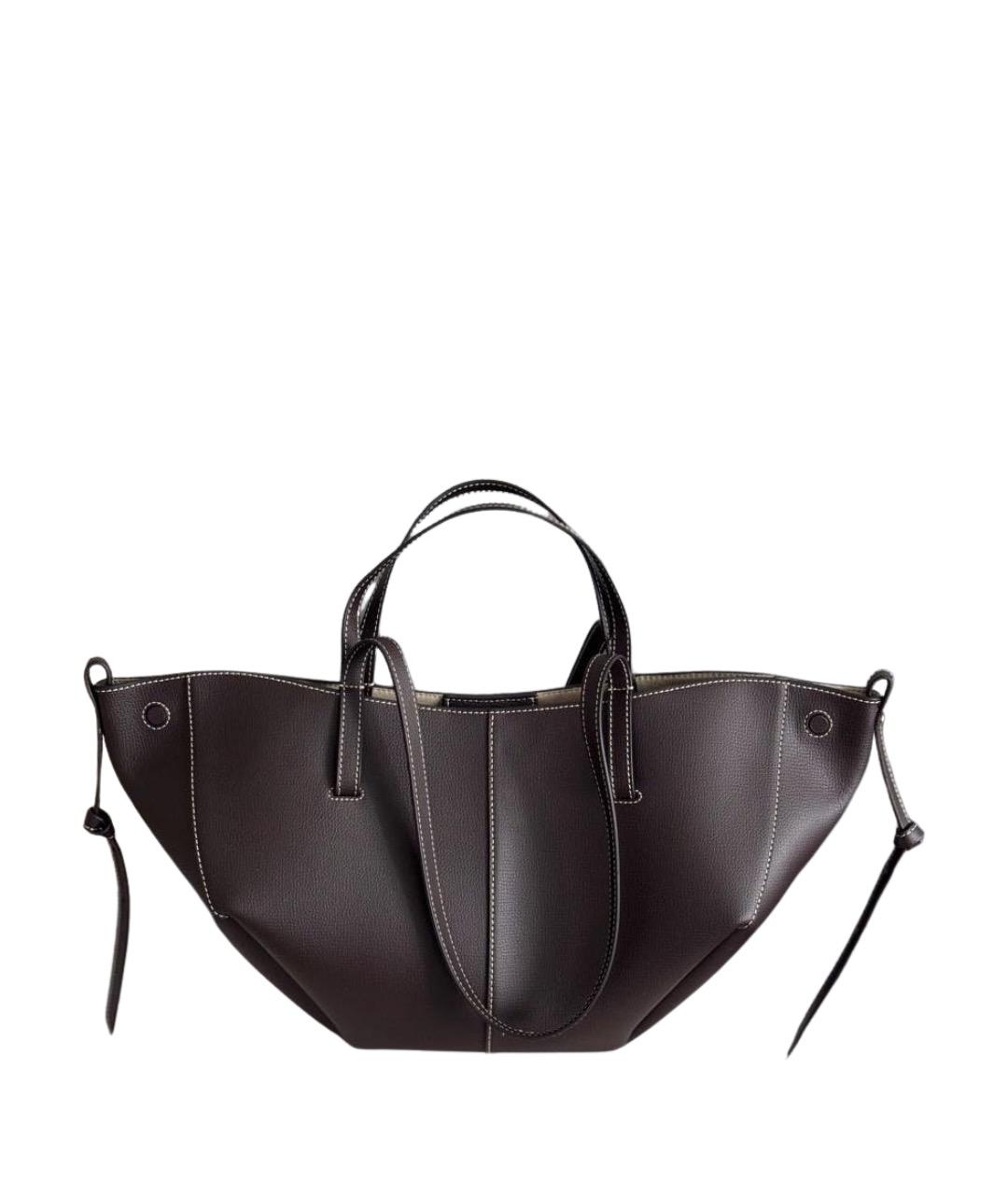 POLENE Коричневая кожаная сумка через плечо, фото 1