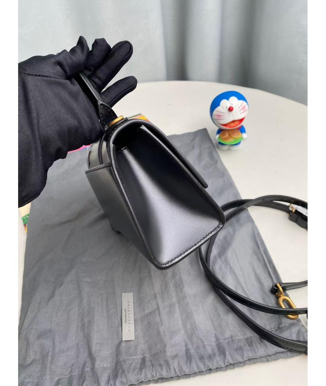 BALENCIAGA Черная кожаная сумка через плечо, фото 4