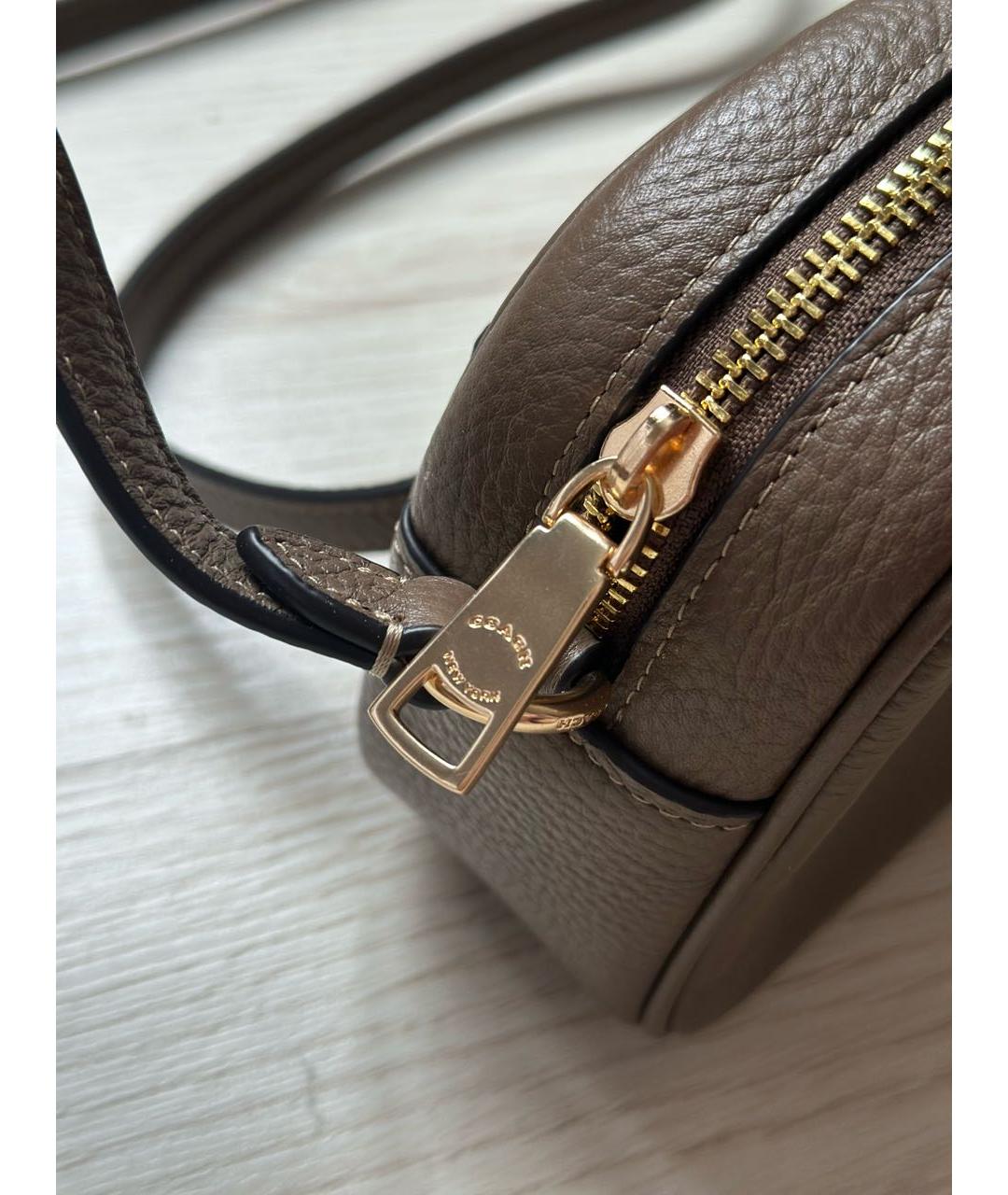 COACH Коричневая кожаная сумка через плечо, фото 7