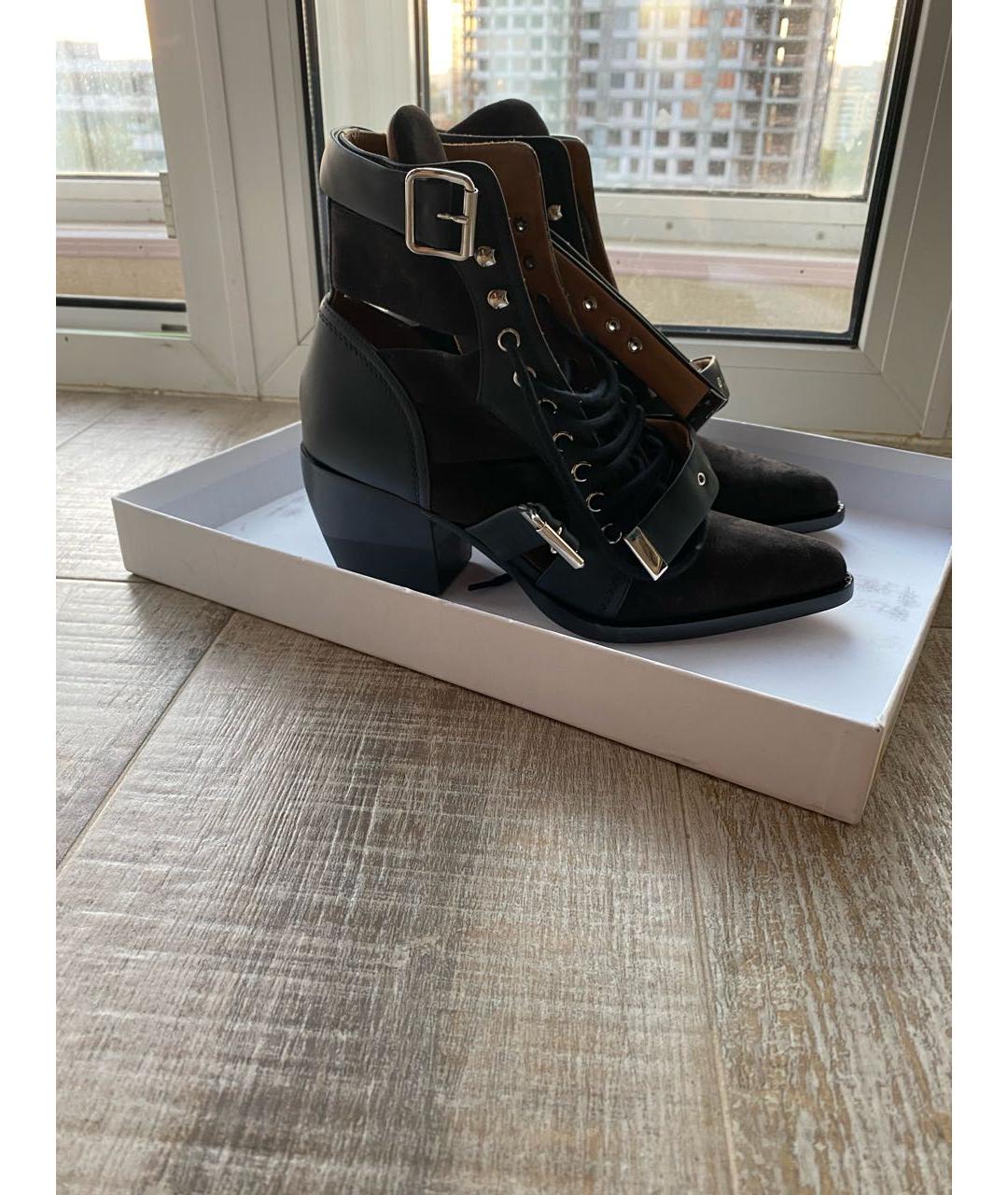 CHLOE Коричневые замшевые ботильоны, фото 2