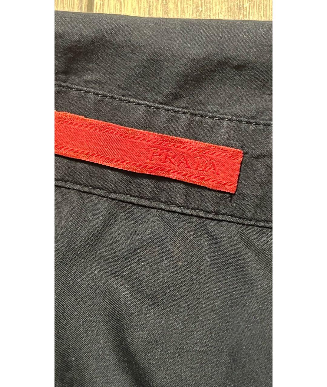 PRADA Черная хлопко-эластановая рубашка, фото 5