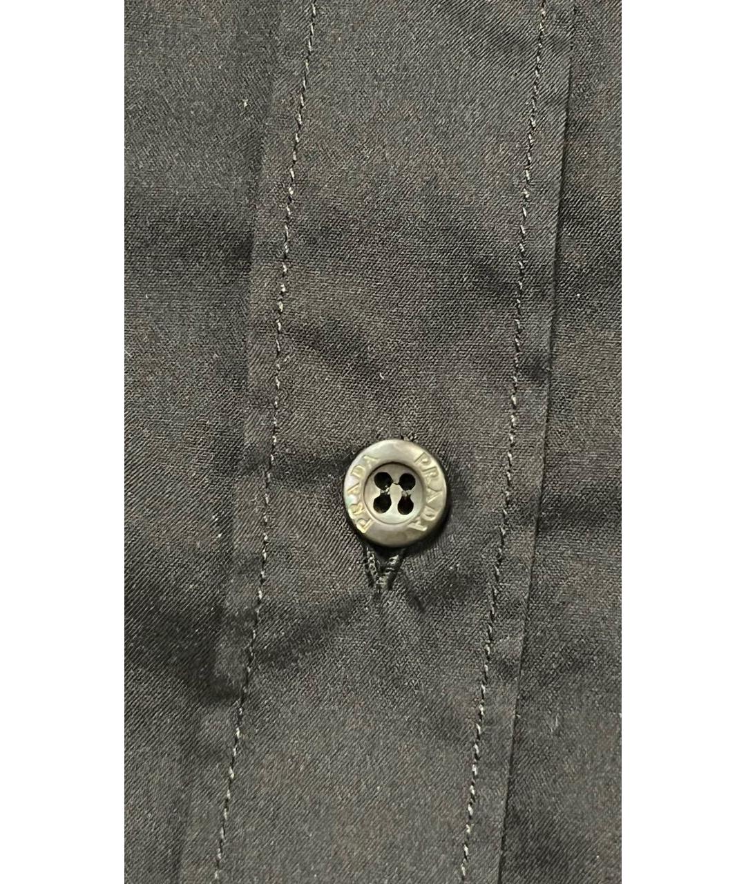 PRADA Черная хлопко-эластановая рубашка, фото 4