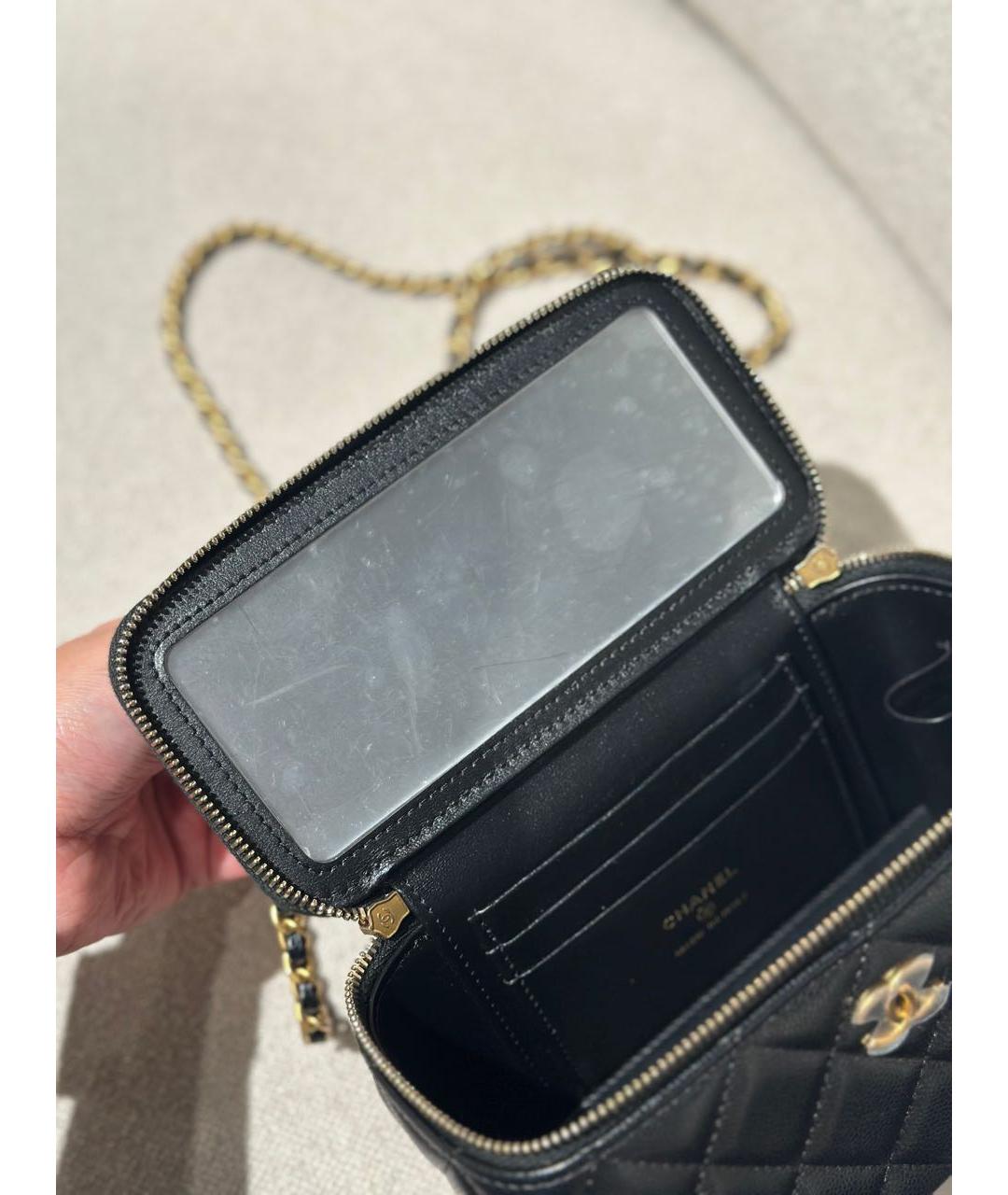 CHANEL Черная кожаная сумка через плечо, фото 8