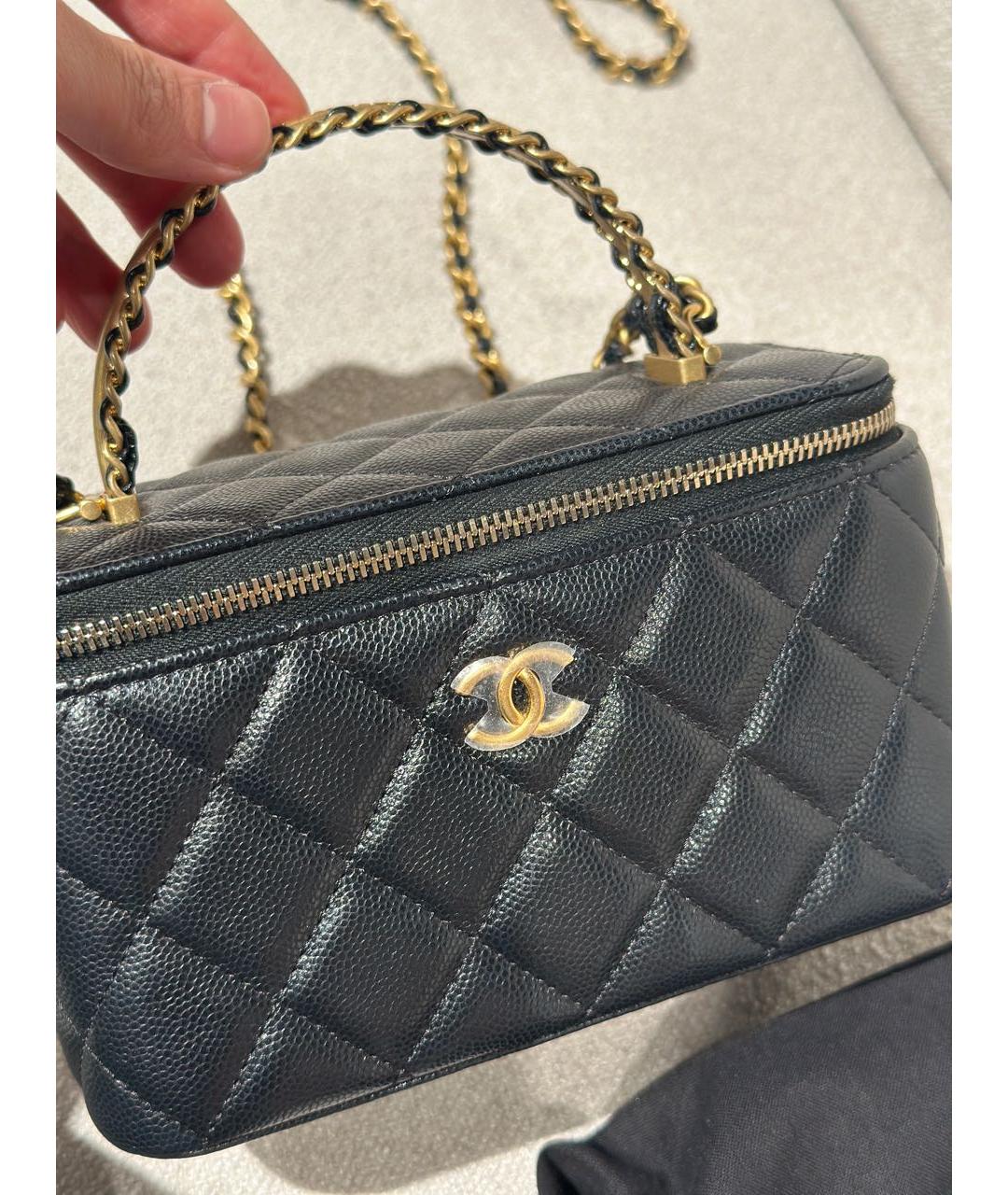 CHANEL Черная кожаная сумка через плечо, фото 6