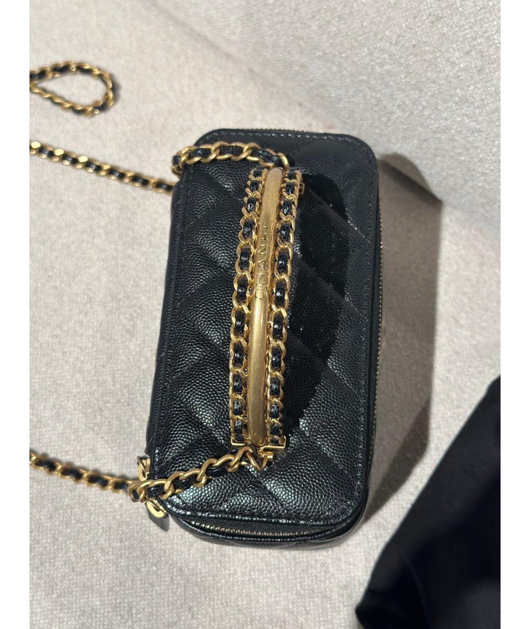 CHANEL Черная кожаная сумка через плечо, фото 2