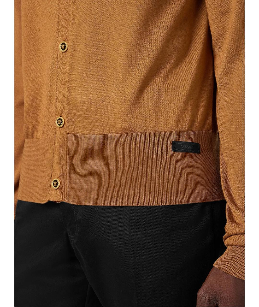 VERSACE Коричневый хлопковый кардиган, фото 5