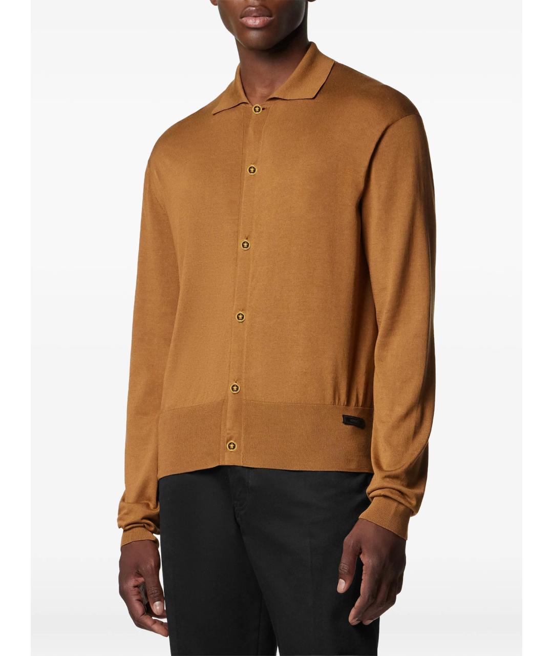 VERSACE Коричневый хлопковый кардиган, фото 3