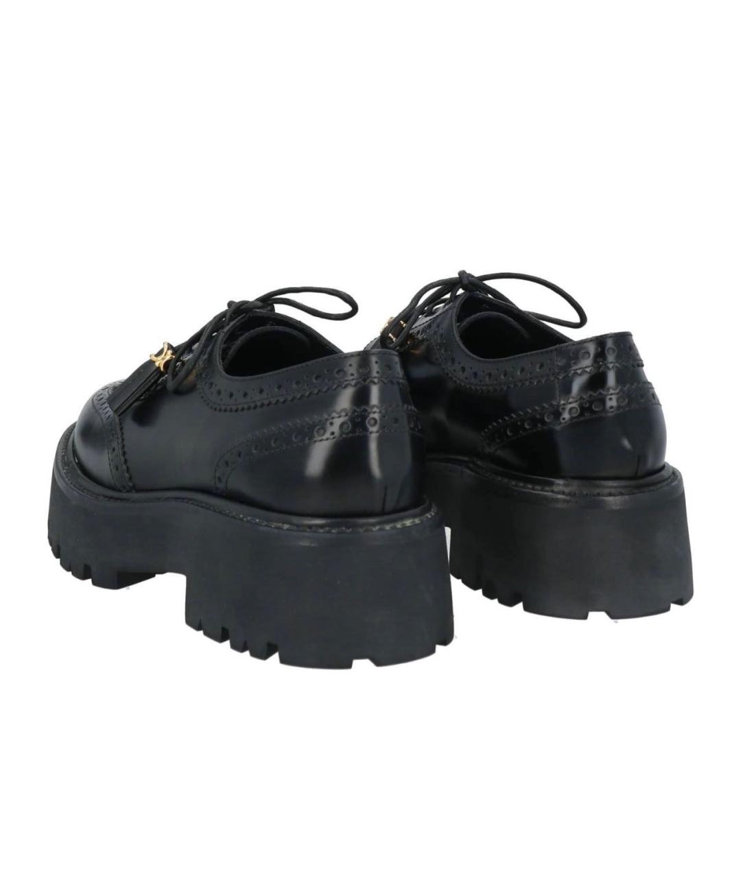 CELINE Черные кожаные брогги и оксфорды, фото 4