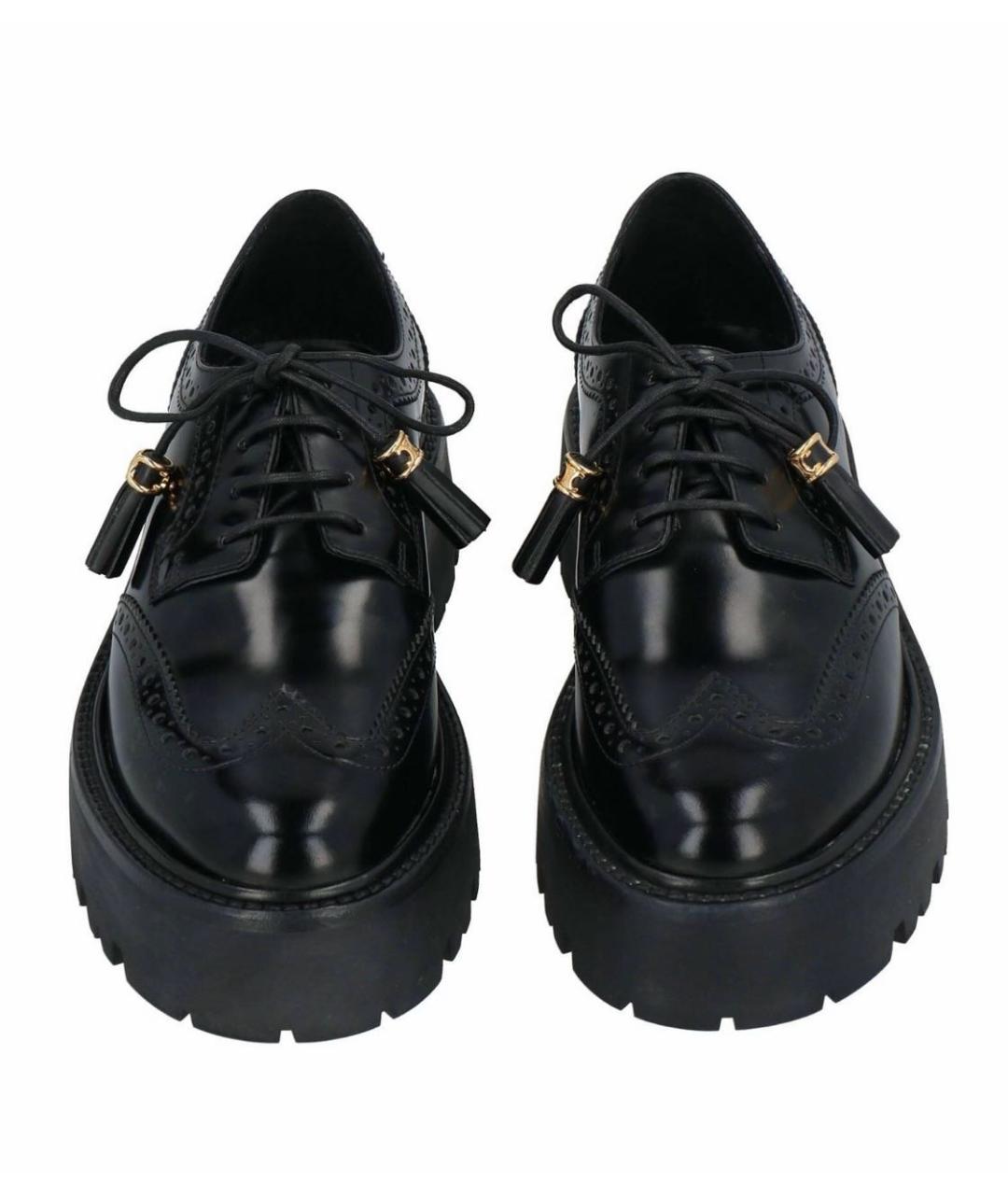 CELINE Черные кожаные брогги и оксфорды, фото 3