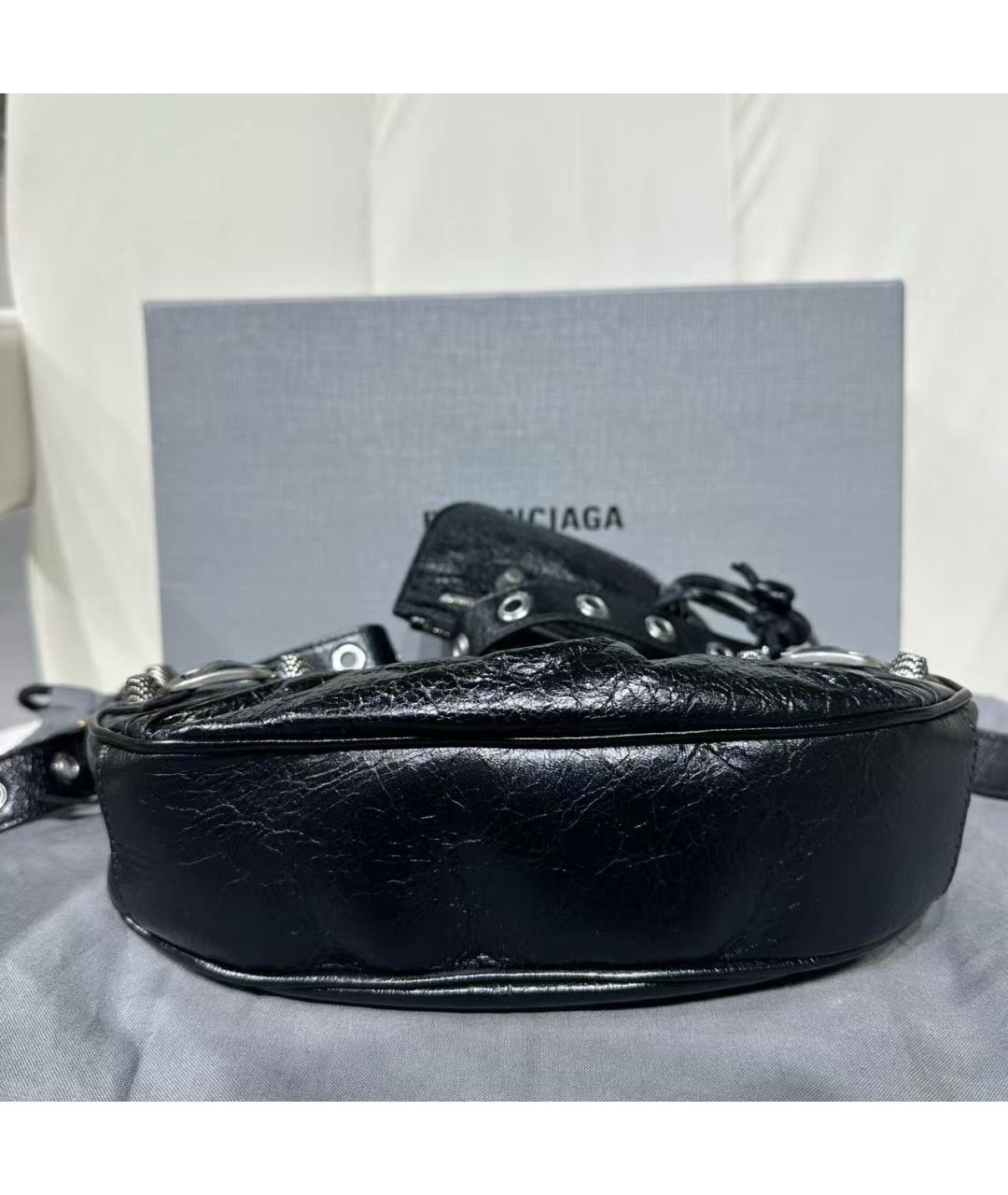 BALENCIAGA Черная кожаная сумка через плечо, фото 4