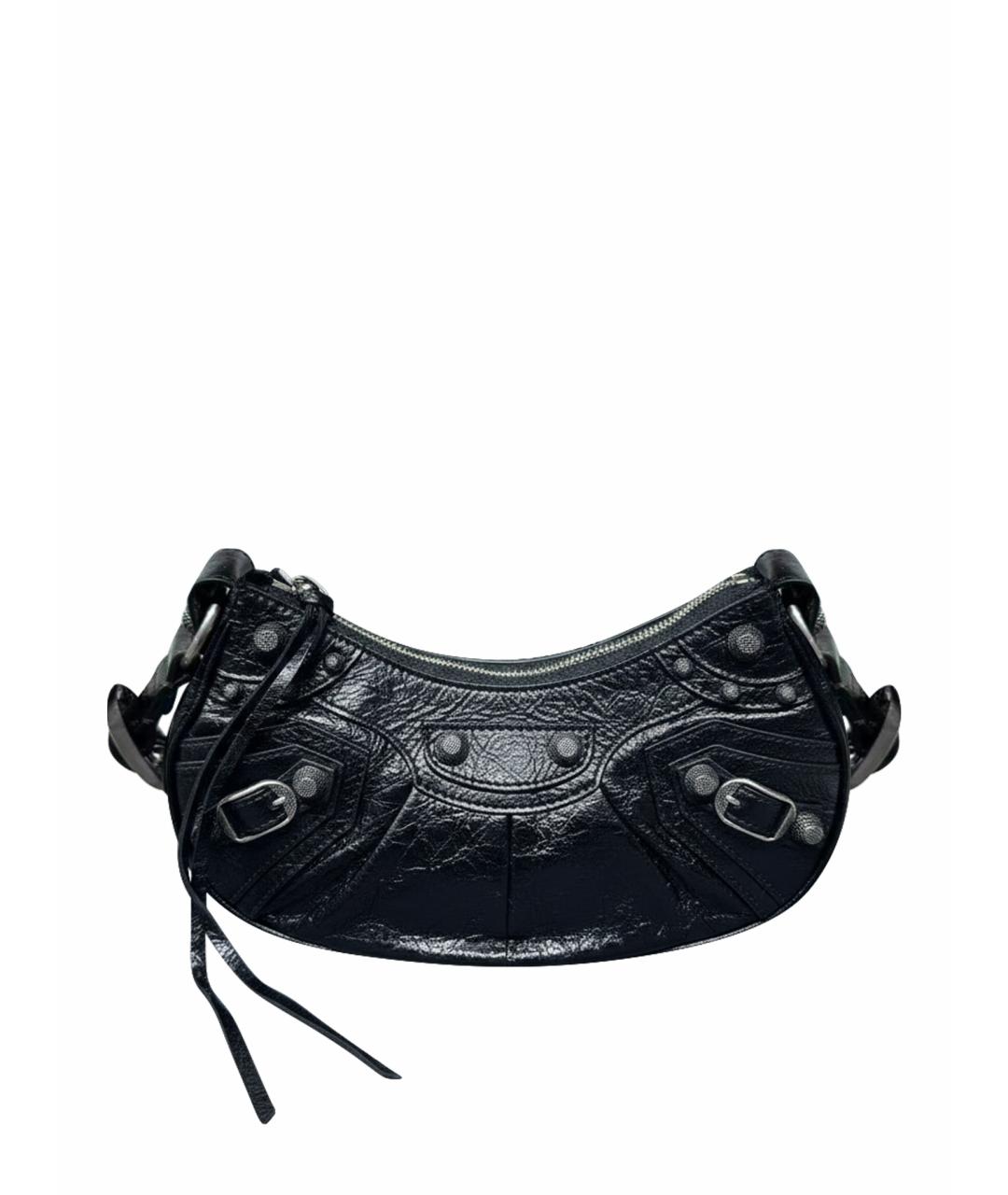 BALENCIAGA Черная кожаная сумка через плечо, фото 1