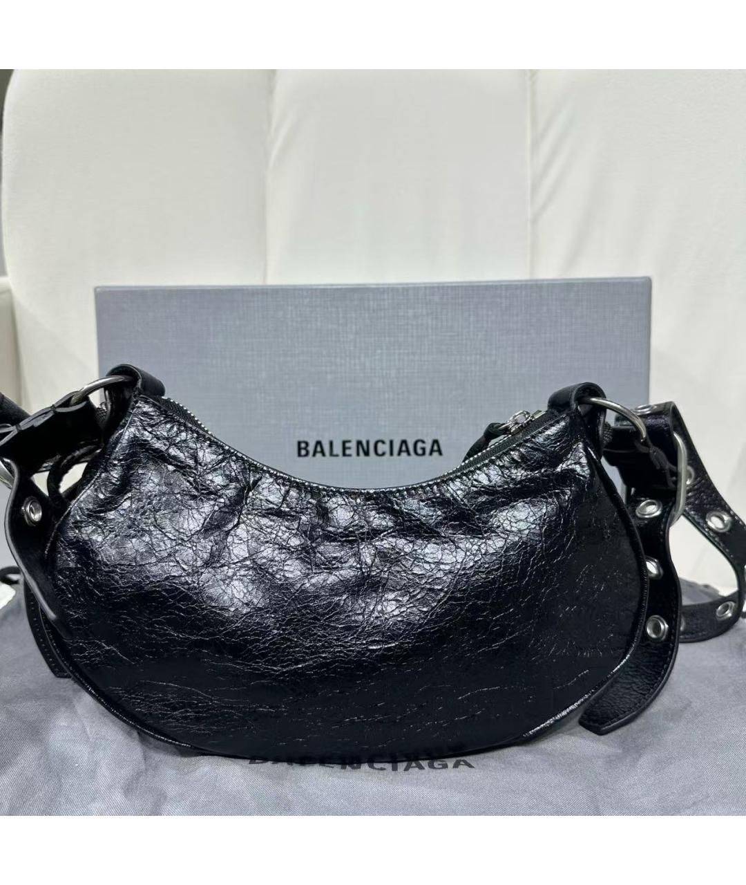 BALENCIAGA Черная кожаная сумка через плечо, фото 3