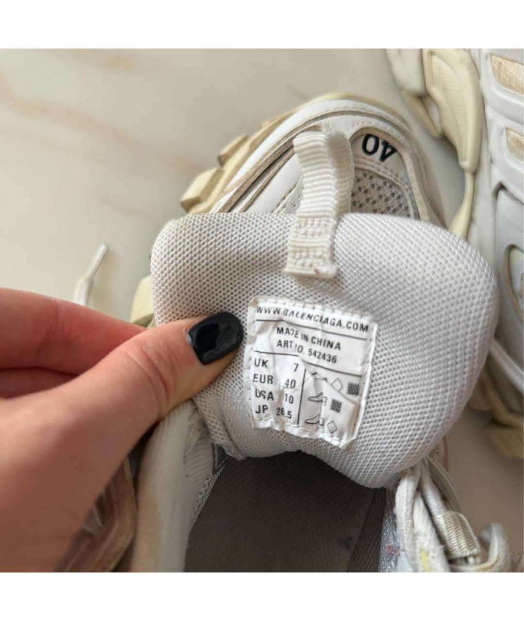 BALENCIAGA Бежевые кожаные кроссовки, фото 8