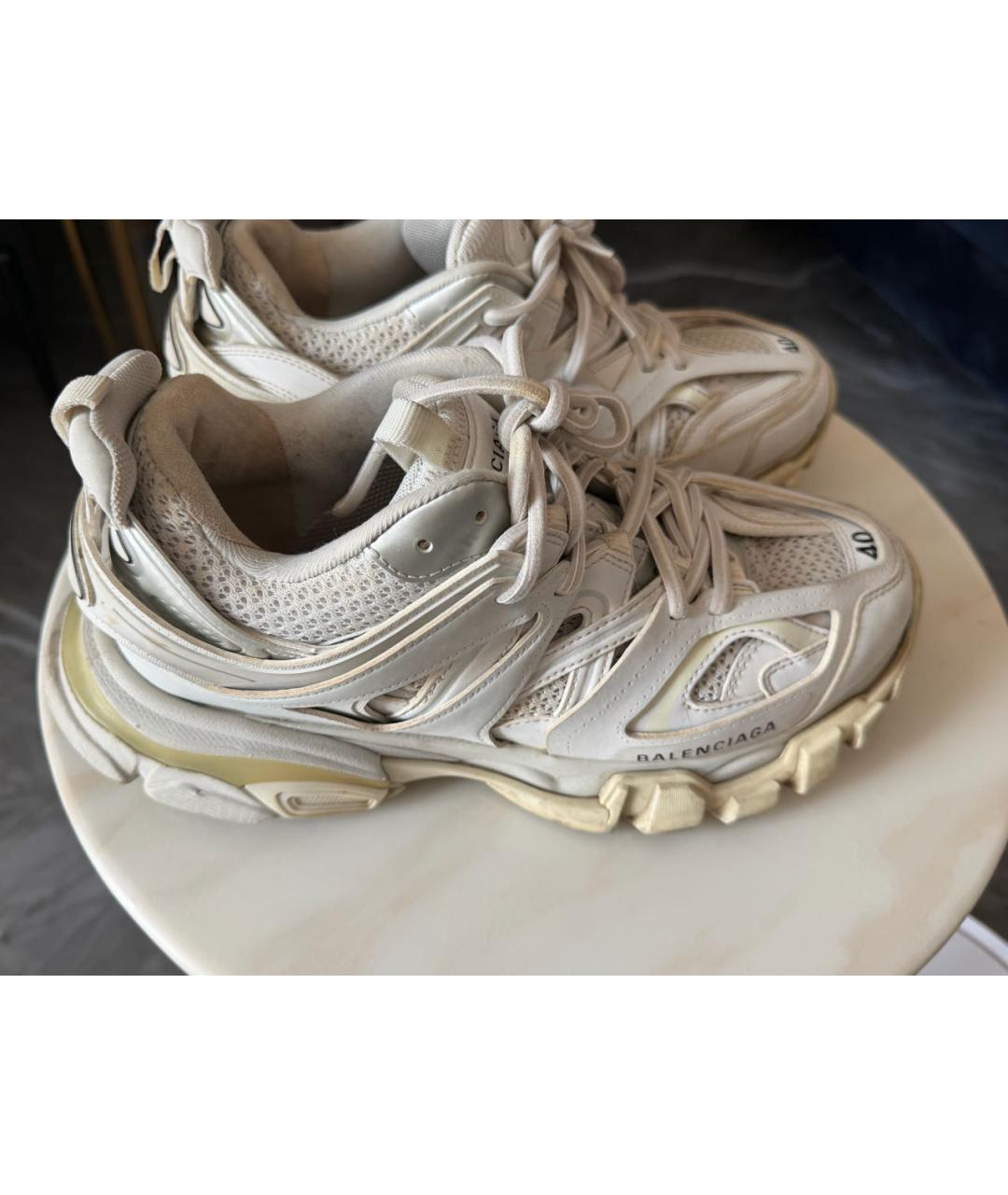 BALENCIAGA Бежевые кожаные кроссовки, фото 7