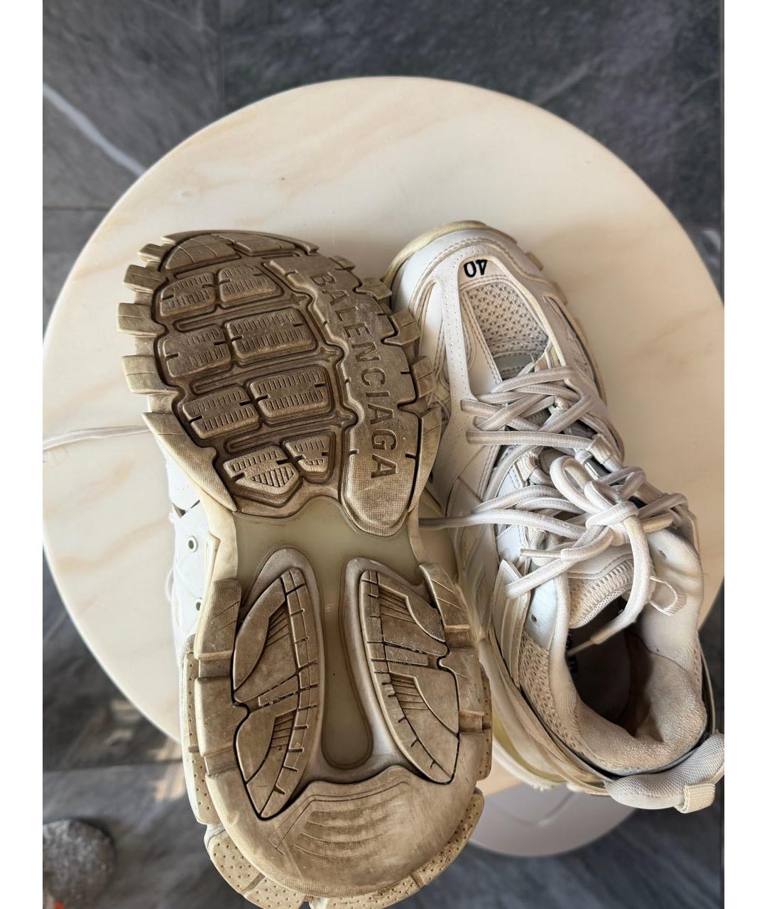 BALENCIAGA Бежевые кожаные кроссовки, фото 6