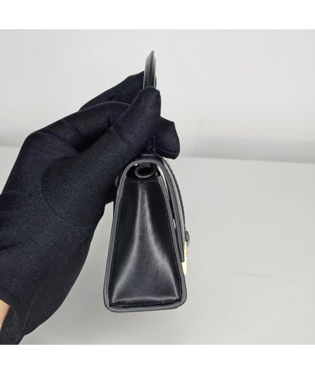 BALENCIAGA Черная кожаная сумка через плечо, фото 4