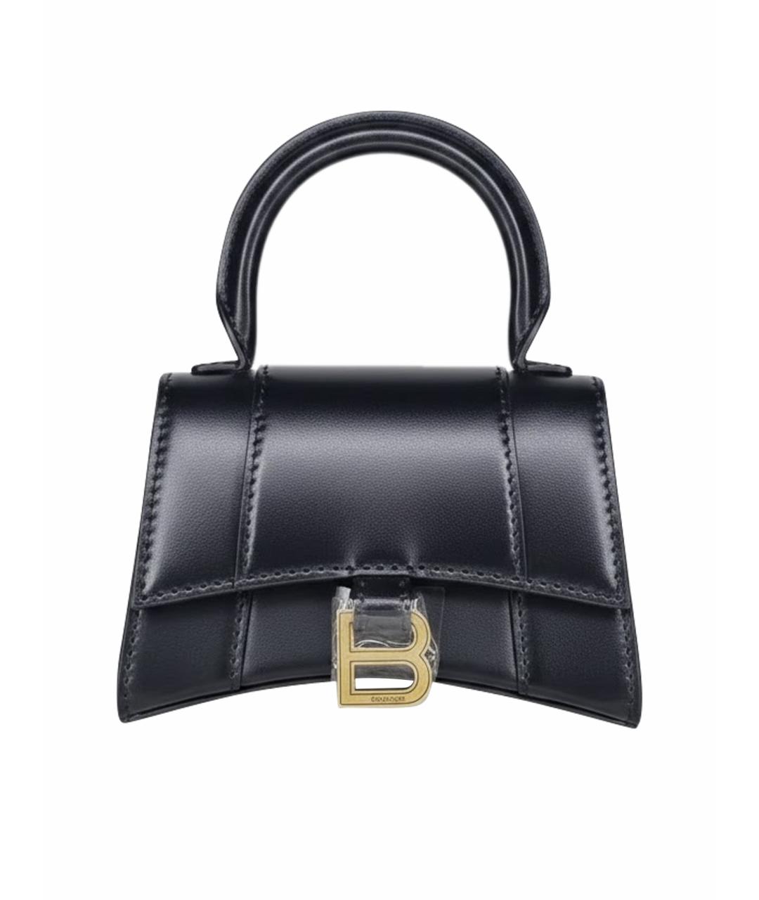 BALENCIAGA Черная кожаная сумка через плечо, фото 1