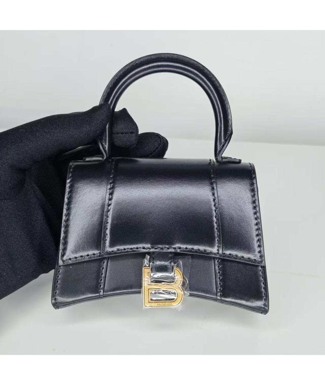 BALENCIAGA Черная кожаная сумка через плечо, фото 9