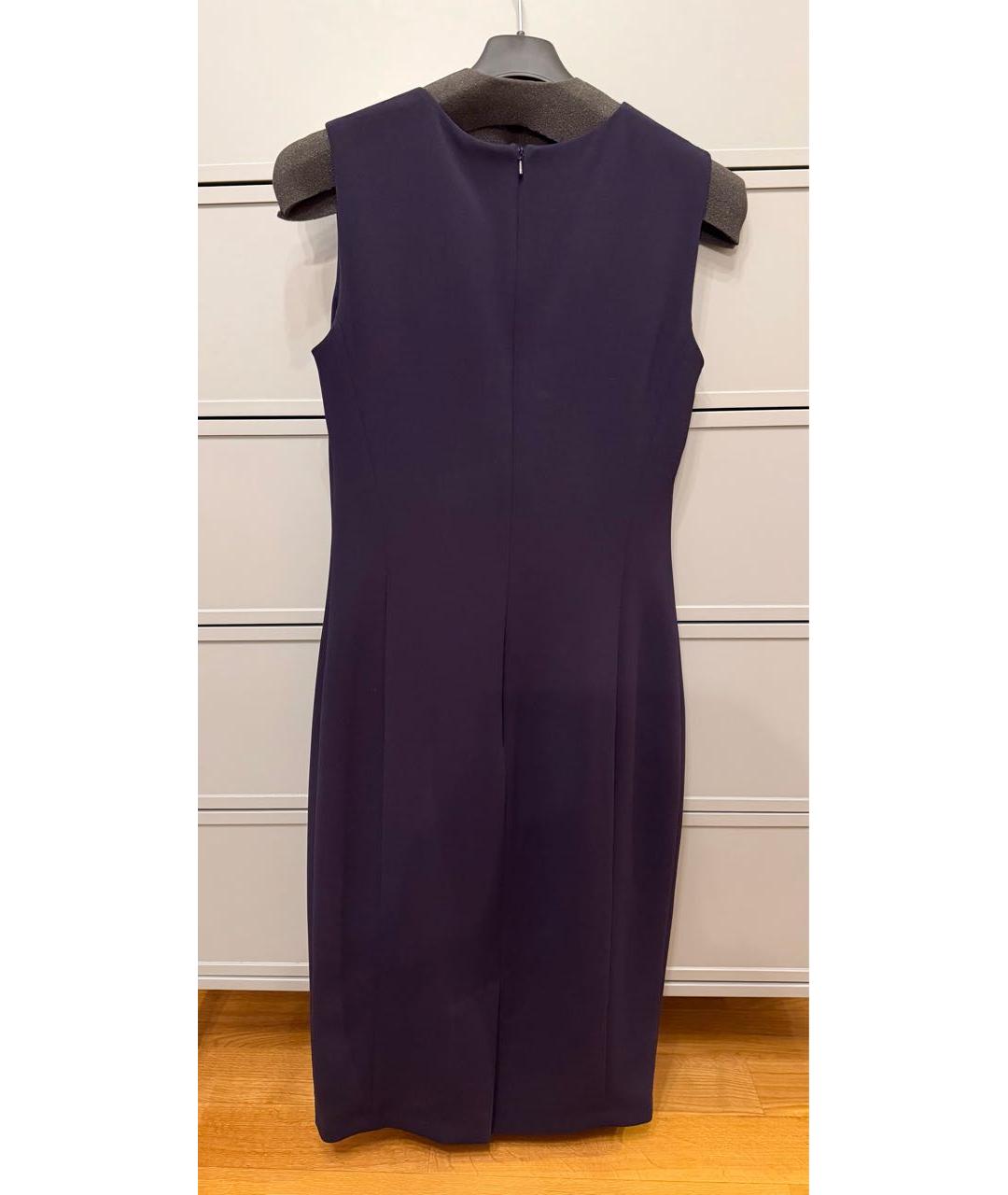 MAX MARA STUDIO Темно-синее полиэстеровое повседневное платье, фото 2