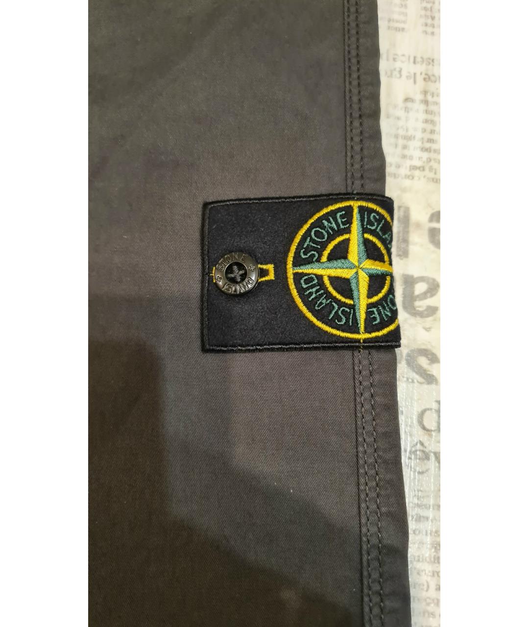 STONE ISLAND Антрацитовые хлопковые повседневные брюки, фото 6