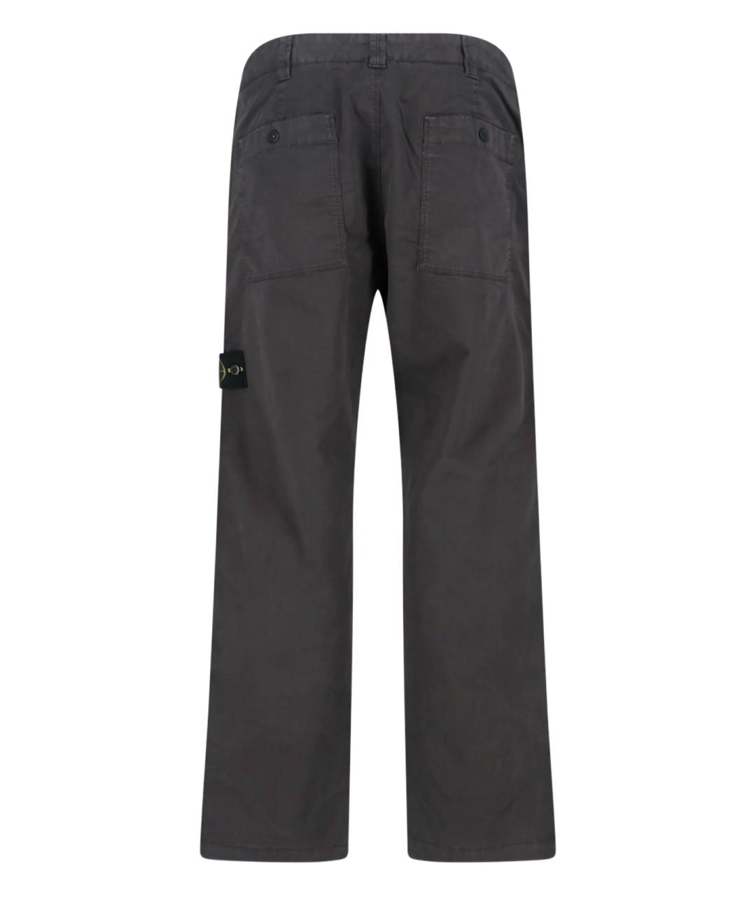 STONE ISLAND Антрацитовые хлопковые повседневные брюки, фото 3