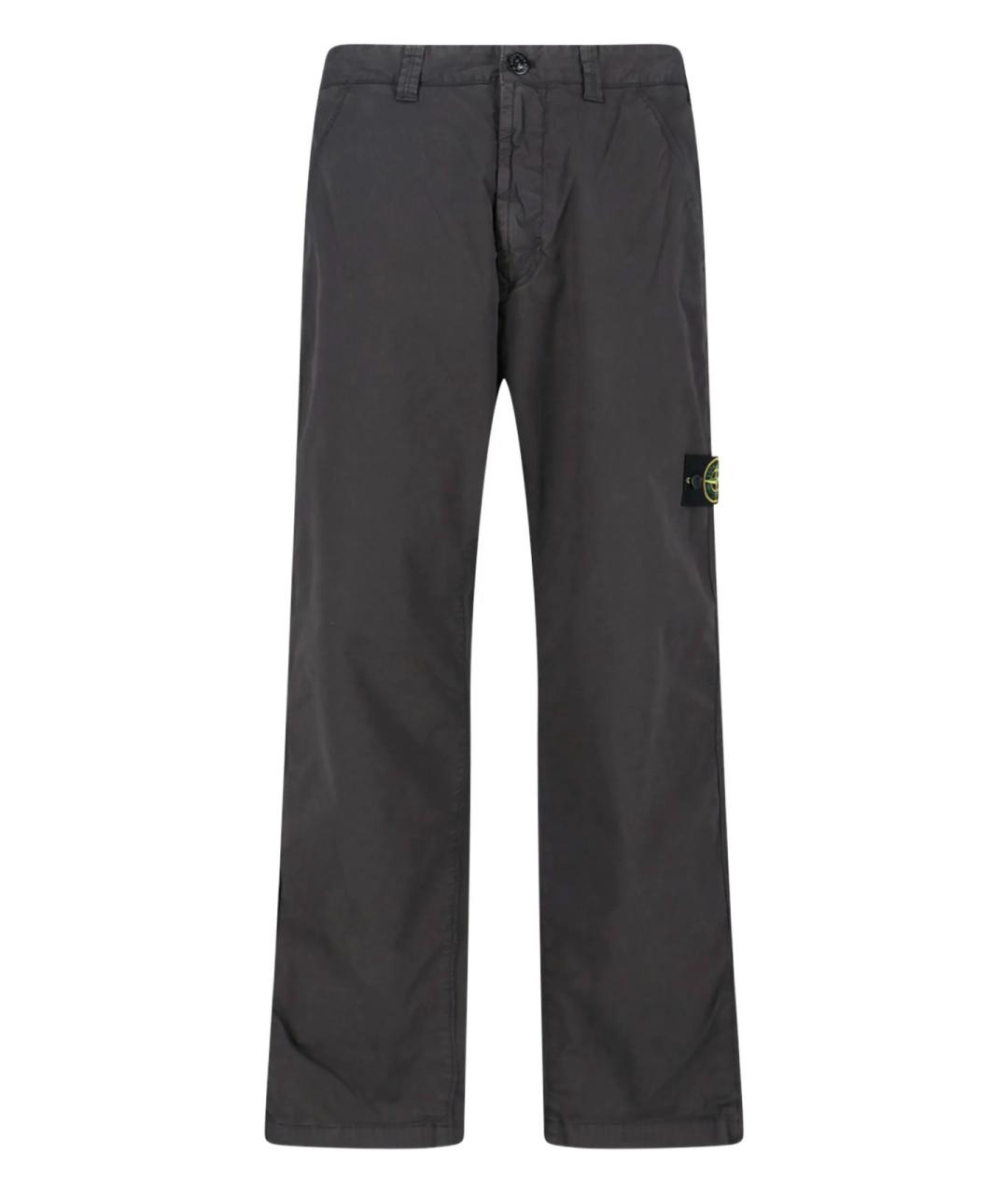 STONE ISLAND Антрацитовые хлопковые повседневные брюки, фото 1