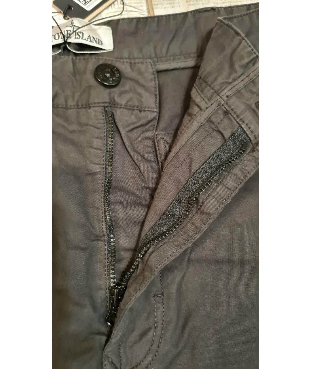 STONE ISLAND Антрацитовые хлопковые повседневные брюки, фото 7