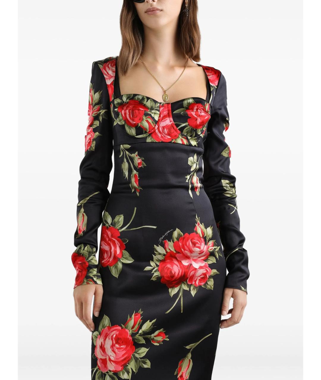 DOLCE&GABBANA Мульти вискозное платье, фото 4