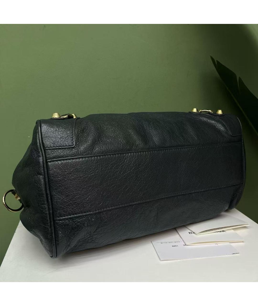 BALENCIAGA Черная кожаная сумка через плечо, фото 2