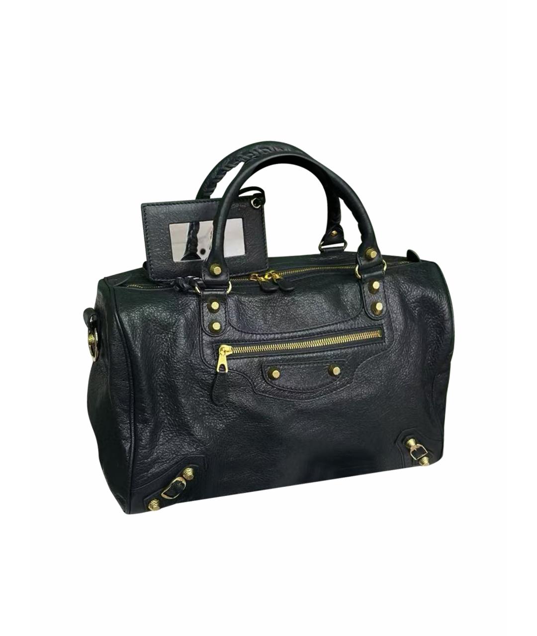 BALENCIAGA Черная кожаная сумка через плечо, фото 1