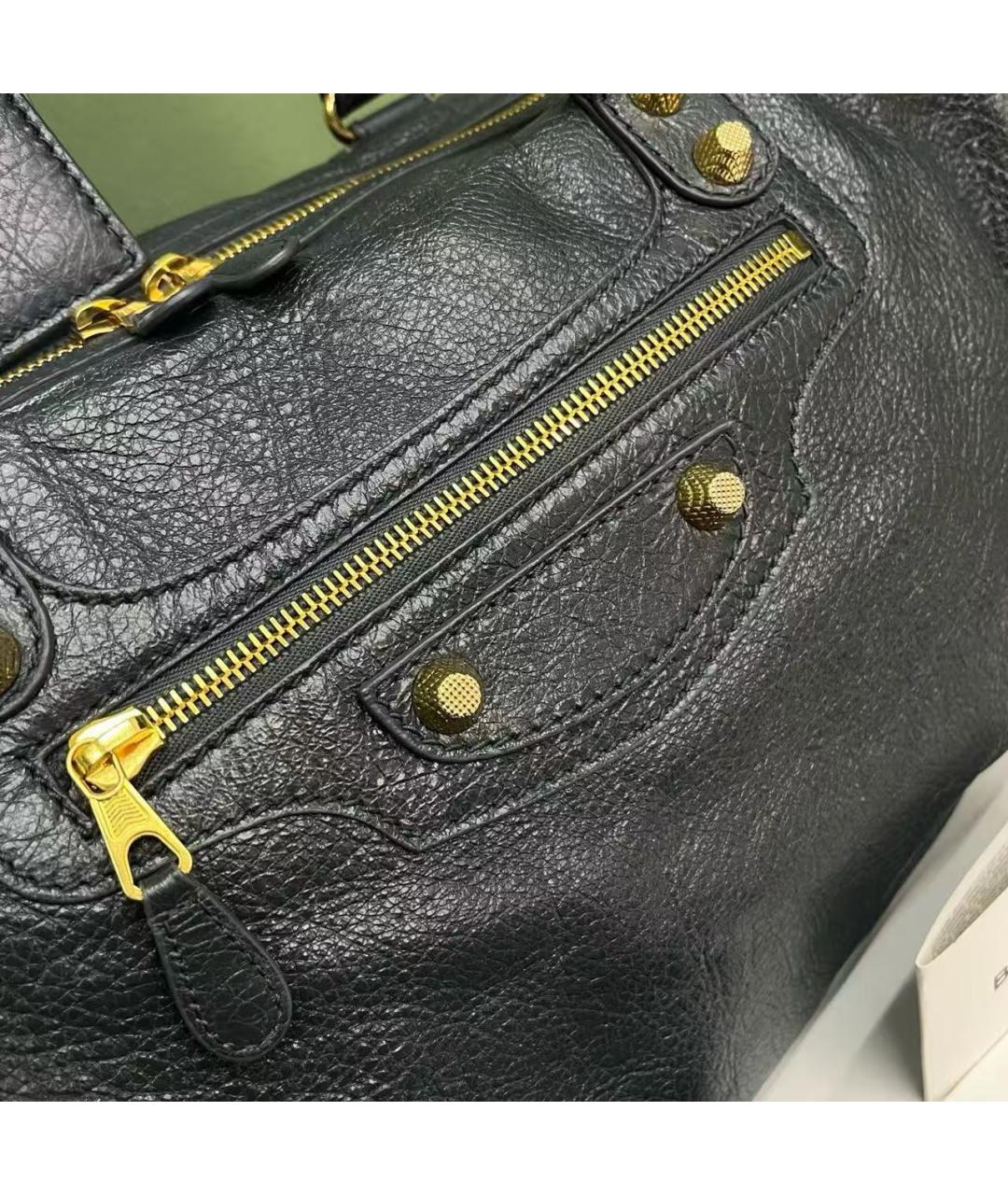 BALENCIAGA Черная кожаная сумка через плечо, фото 6