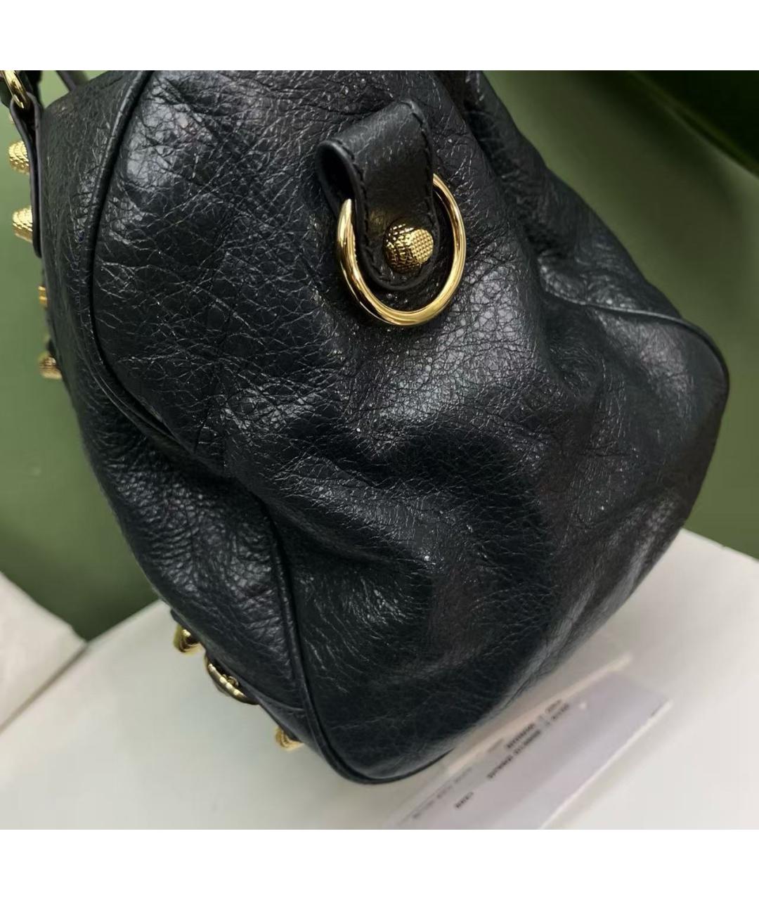 BALENCIAGA Черная кожаная сумка через плечо, фото 5