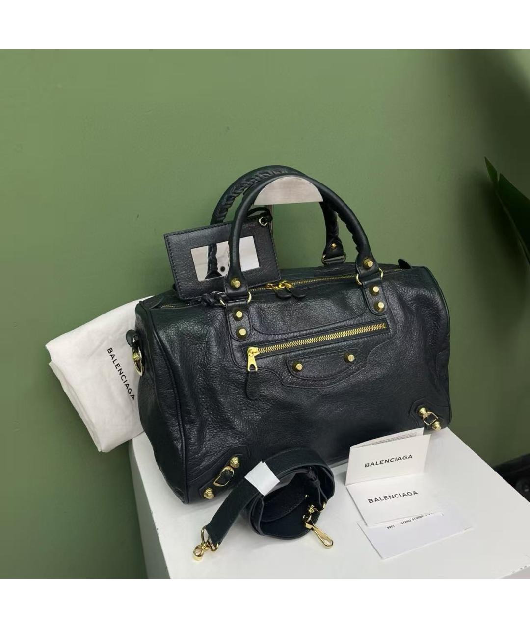 BALENCIAGA Черная кожаная сумка через плечо, фото 7