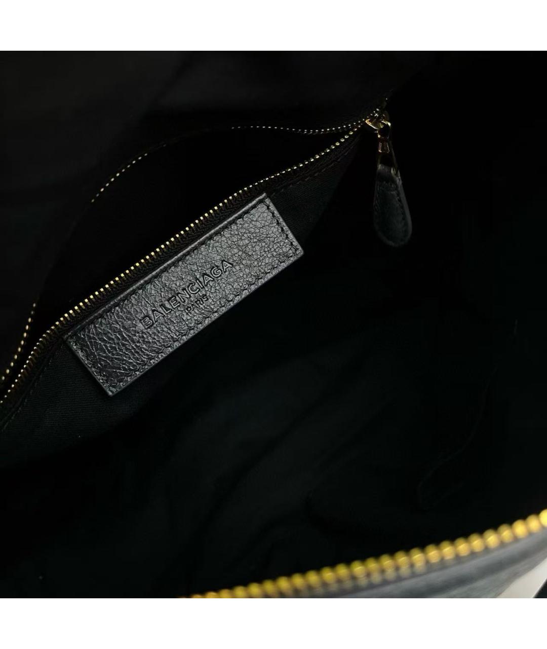 BALENCIAGA Черная кожаная сумка через плечо, фото 4