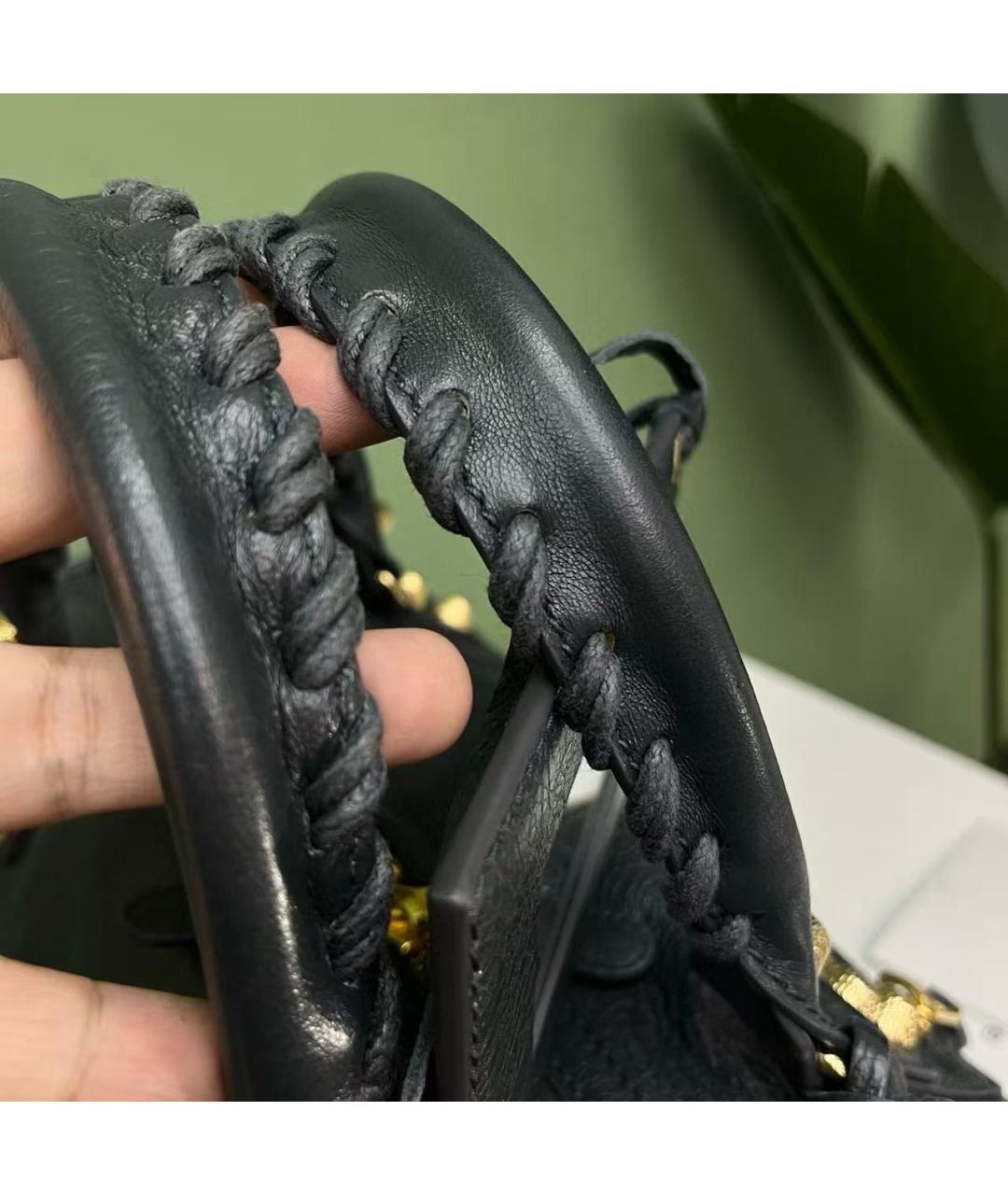 BALENCIAGA Черная кожаная сумка через плечо, фото 3