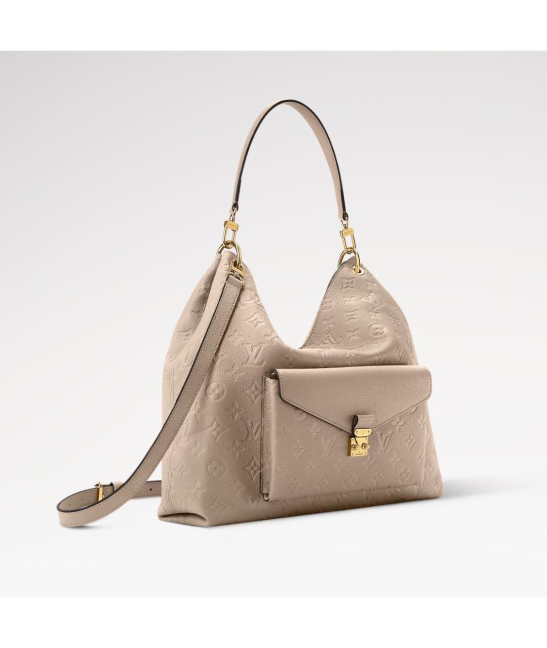 LOUIS VUITTON Бежевая кожаная сумка тоут, фото 2