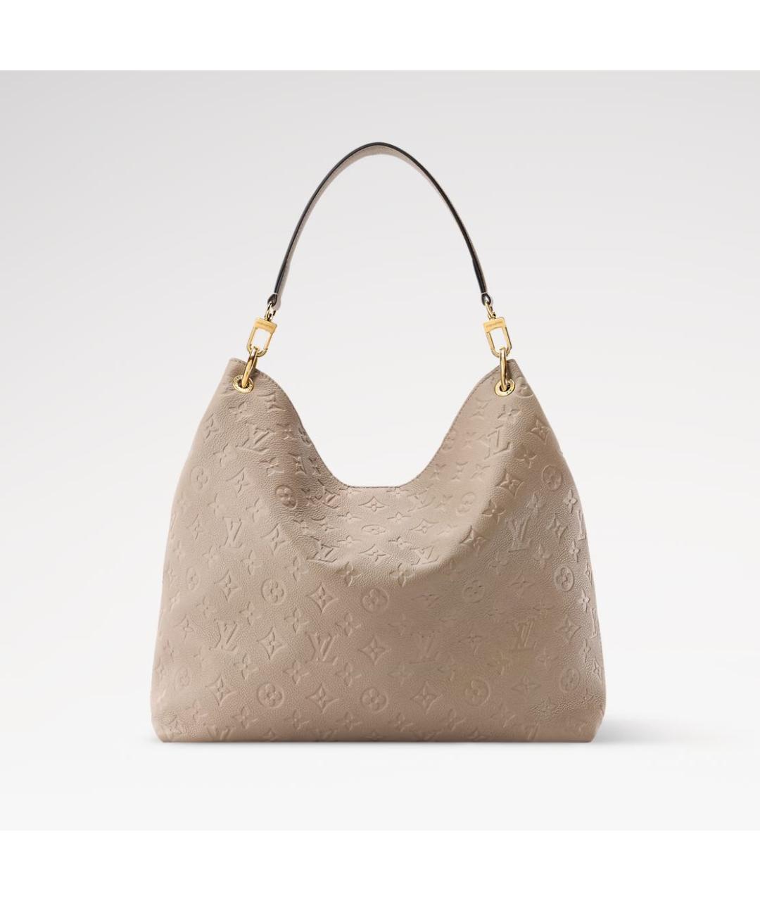 LOUIS VUITTON Бежевая кожаная сумка тоут, фото 3