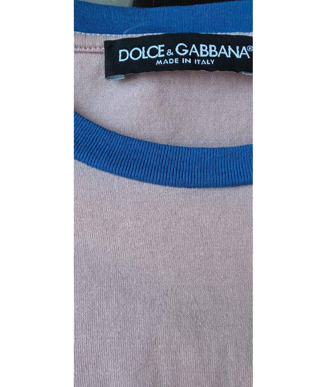 DOLCE&GABBANA Розовая хлопковая футболка, фото 4