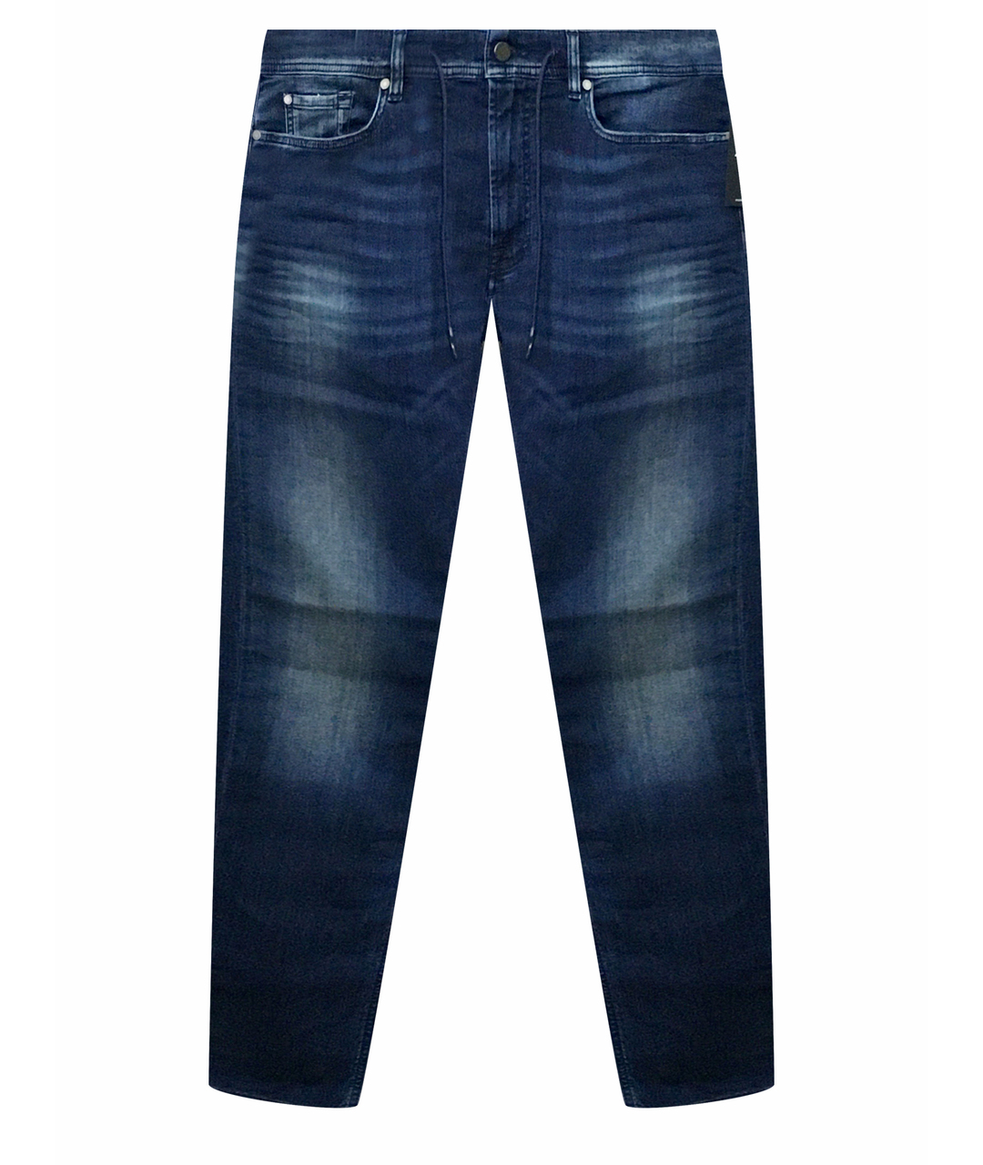 7 FOR ALL MANKIND Темно-синие хлопко-полиэстеровые джинсы скинни, фото 1