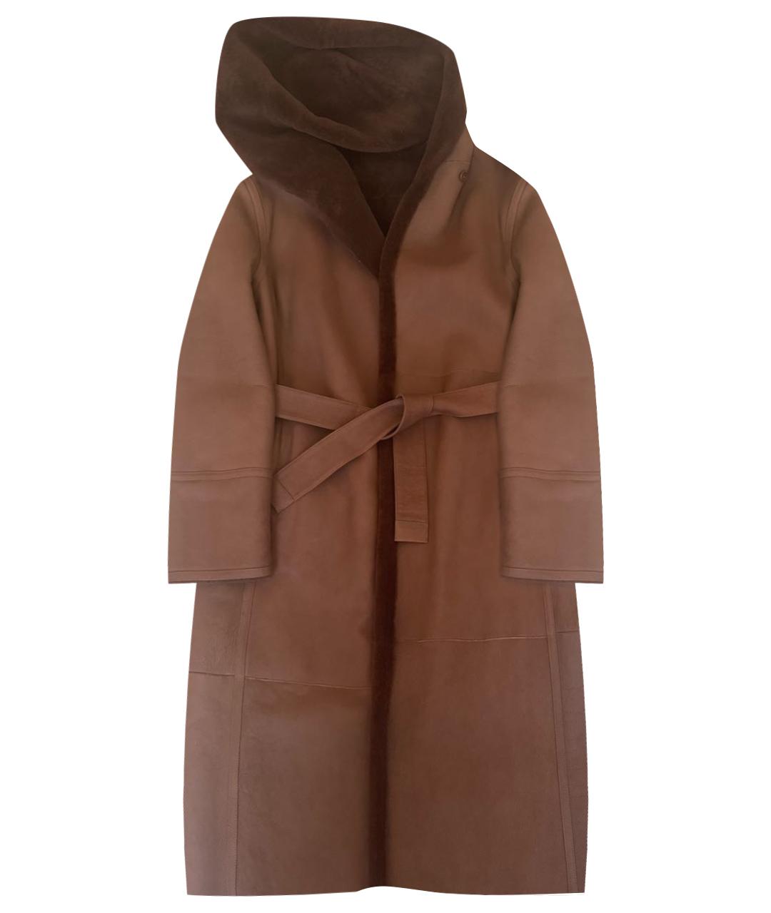 LORO PIANA Коричневая меховая дубленка, фото 1