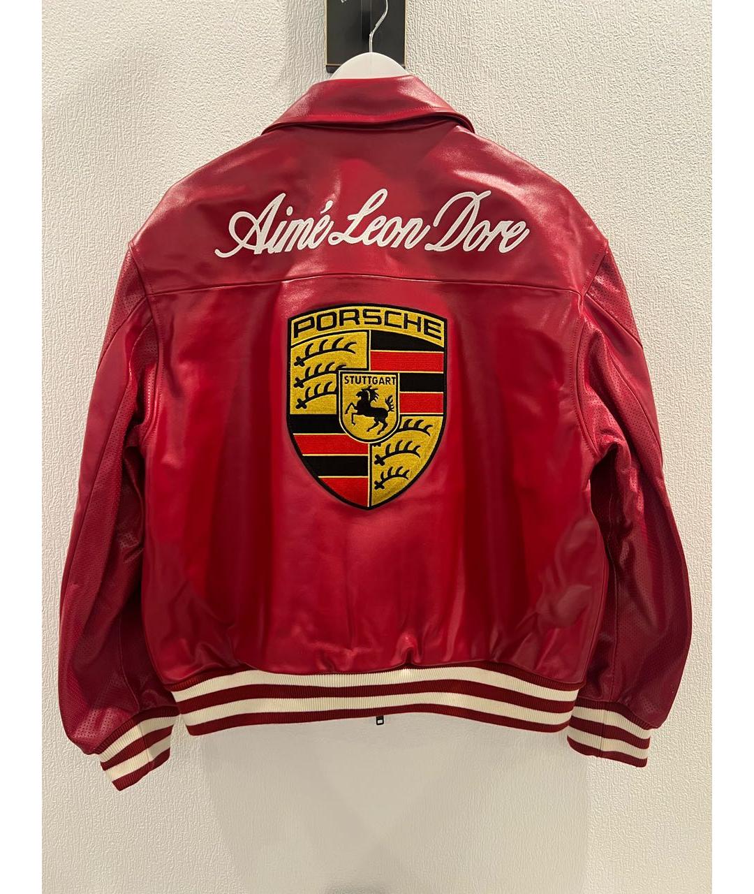 Aimé Leon Dore Красная кожаная куртка, фото 3