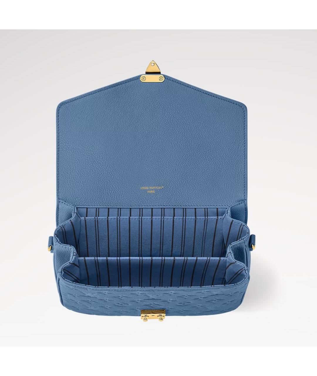 LOUIS VUITTON Голубая кожаная сумка через плечо, фото 3
