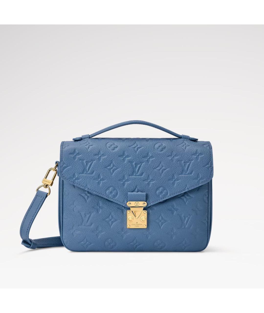 LOUIS VUITTON Голубая кожаная сумка через плечо, фото 5